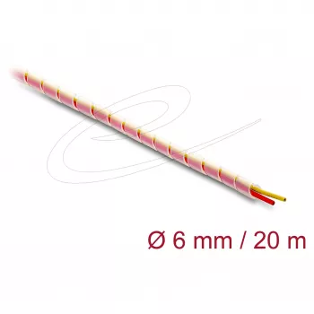 Delock 19013 Siliconen spiraalkabelslang, 6 mm diameter, 20 m, transparant