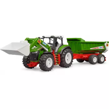 Voorladerkipper-aanhanger BRUDER BR-03452 voor tractor Roadmax – speelgoedaanbouwdeel, compatibel met Roadmax-tractoren