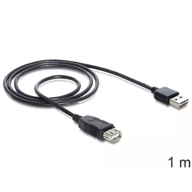 USB-kabel DeLOCK EASY-USB 2.0-A 1m zwart