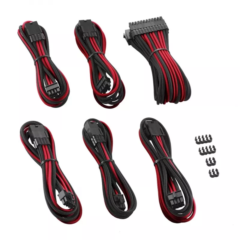 CableMod PRO ModMesh CM-PCAB-BKIT-NKKR-3PK-R verlengkabelset, zwart/rood