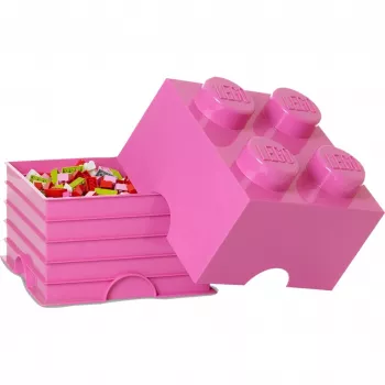Opbergsteen 4 LEGO 40031739 roze – stapelbare kunststof opbergsteen voor kleine onderdelen