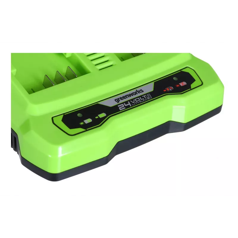 Oplader GreenWorks G24X2UC2 dual-slot 24V Li-Ion, 4A, 2-cellen, snelladen