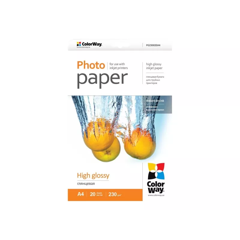 Fotopapier glanzend Colorway PG230020A4 A4 wit