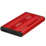 HDD/SSD-behuizing QOLTEC 51860 voor 2,5-inch SATA-III-stations, USB Type-A, 5 Gbit/s, aluminium, rood