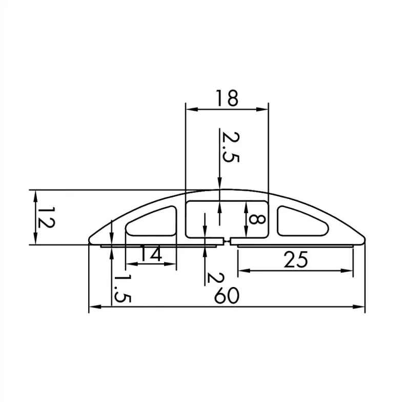ROLINE kabelgoot TPE Flex, 60 mm, zwart, 1,8 m (19.08.3105)