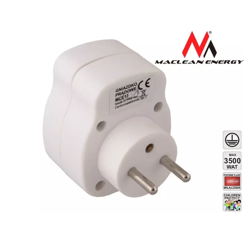 Stopcontact MACLEAN AC-stopcontact MCE13 met schakelaar