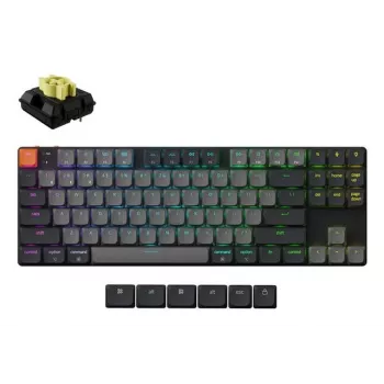 Mechanisch 80%-toetsenbord Keychron K1X-B4 — USB + Bluetooth, QWERTY Engels, 87 toetsen, RGB-achtergrondverlichting, grijs