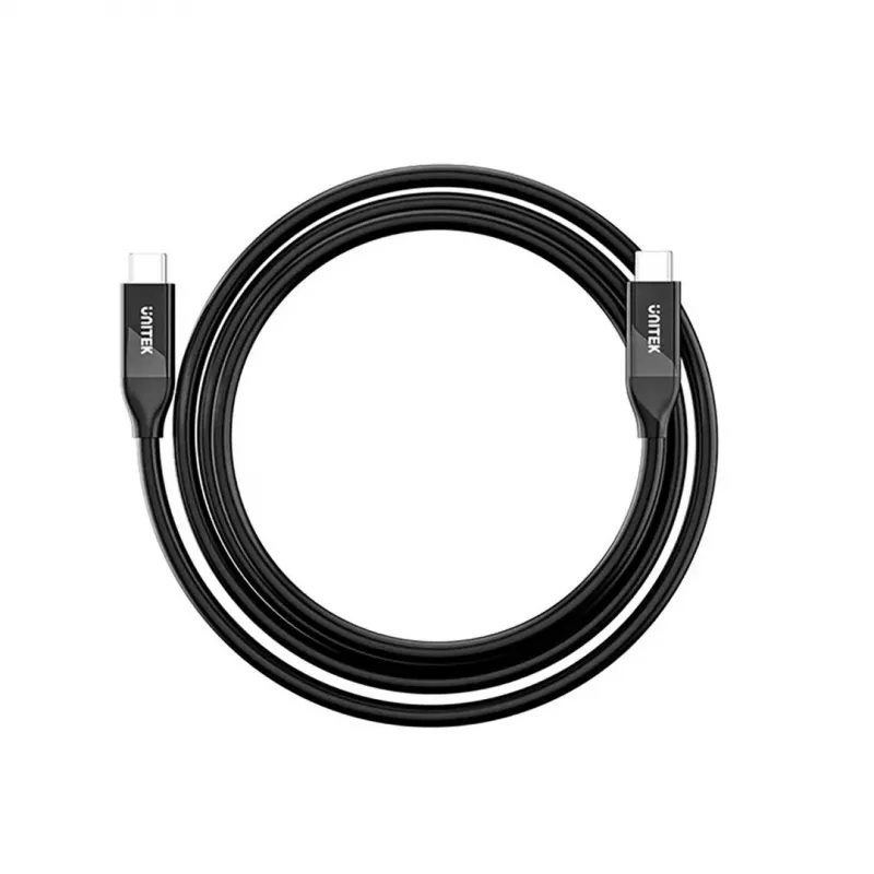 USB-C-kabel Unitek C14100ABK01-2M – 2 m, 100 W Power Delivery, 40 Gbit/s data