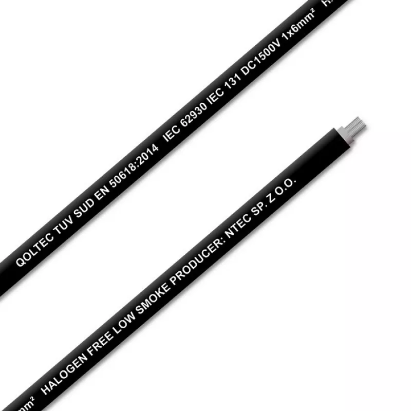 Qoltec 53853 fotovoltaïsche zonne-kabel | 6mm² | 100m | zwart