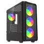 PC Cube-behuizing SAVIO Noctis Glass RGB — zwart, ATX/Micro-ATX, 210×410×450 mm, 3×120 mm frontventilatoren
