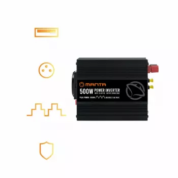 Omvormer MANTA MPI500M 500W continu vermogen / 1000W piekvermogen DC naar AC