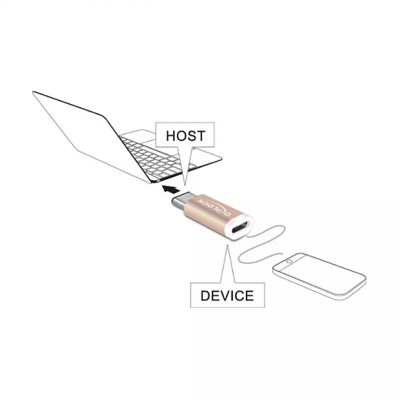 USB-adapter DeLOCK 65677 USB 2.0-C naar Micro-B