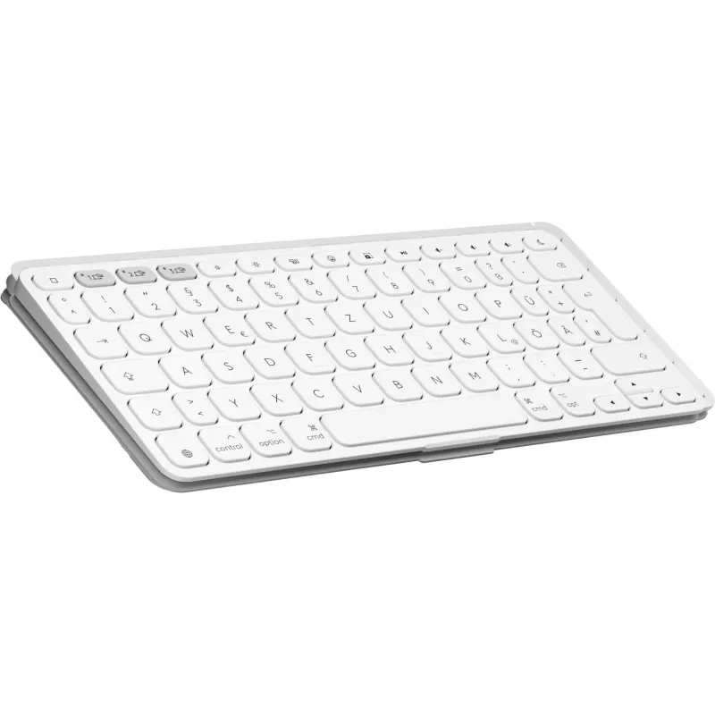 Logitech Keys-To-Go 2 draadloos toetsenbord voor iPad, iPhone, Mac en Apple TV, Duitse indeling, lichtgrijs