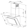 Verticale Eco Duo glas wand-dampkap zwart