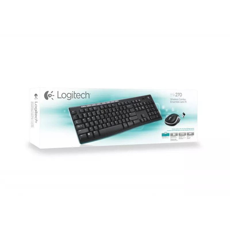 Logitech Wireless Combo MK270 – toetsenbord-muisset – draadloos – 2,4 GHz – Frans (920-004510)