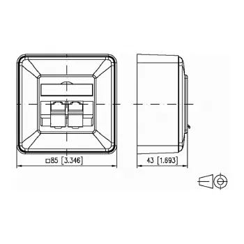 METZ CONNECT BTR IT CONNECT E-DAT C6 8/8(8) AP Cat.6 - wandbehuizing - RJ-45 X 2 - zuiver wit, RAL 9010 - 2 poorten (1307380002-I)