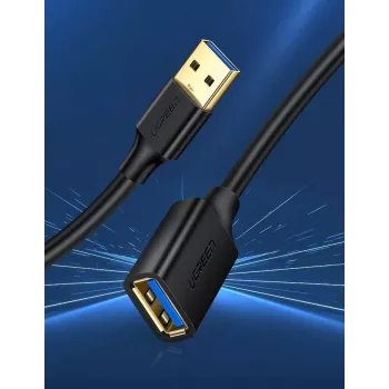 USB 3.0 verlengkabel-adapter UGREEN 10368B — USB-A bus naar USB-A stekker, 1 m, zwart