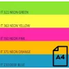 Kleur neonpapier Double A, 75 g, A4, 100 vel, regenboog 4, 5 neonkleuren