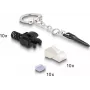 DeLOCK RJ45 modulaire stekker Cat.6A vergrendelbaar 10 stuks set zwart metallic stekker