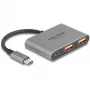 USB-hub DELOCK 64337 — USB 3.2 Gen 2 Type-C-host, 3 poorten (Type-C + 2× Type-A), 10 Gbit/s, grijs, metalen behuizing