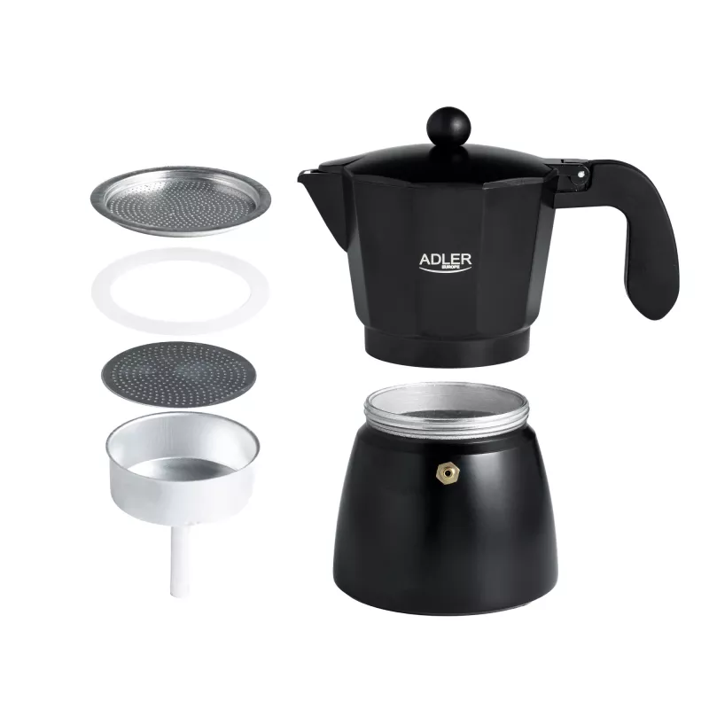 Espressomachine Adler AD 4421 — 15 bar pomp, zwarte behuizing