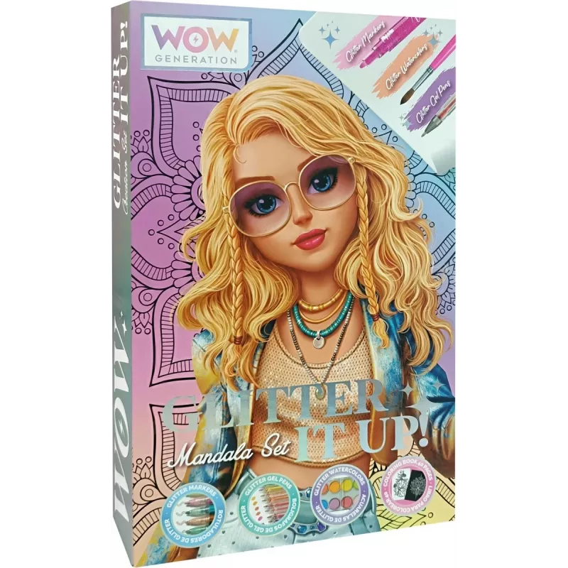 Creatieve kleurset Kids Euroswan WOW00084 — mandala-glitterkit voor kinderen