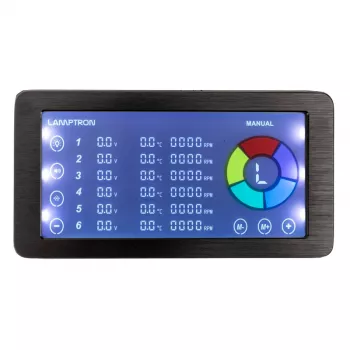 Ventilator- en ARGB-controller Lamptron LAMP-RF625B, zwart – draadloze bediening voor PC-ventilatoren en RGB-LED's