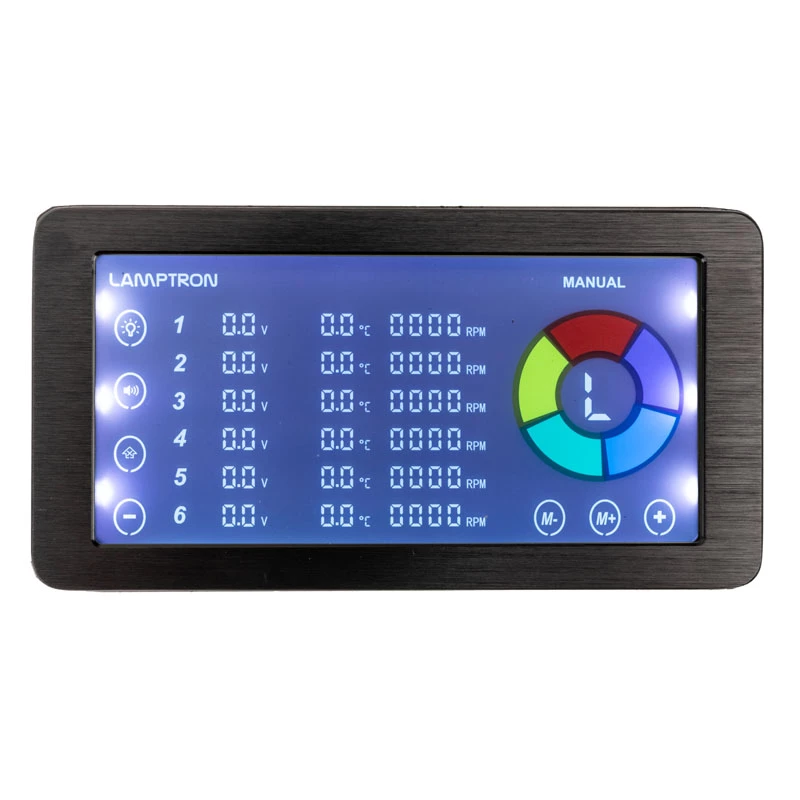 Ventilator- en ARGB-controller Lamptron LAMP-RF625B, zwart – draadloze bediening voor PC-ventilatoren en RGB-LED's