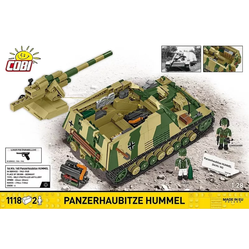 Bouwset Cobi Panzerhaubitze Hummel 1118 onderdelen modelbouwpakket