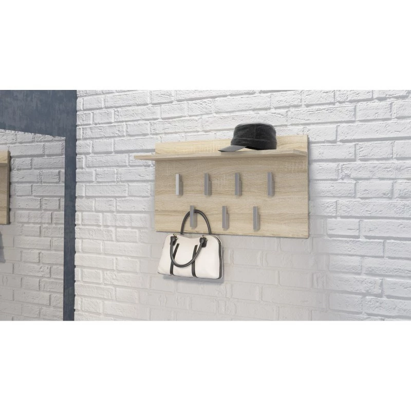 Top e shop WIESZAK 2F SONOMA kapstok — spaanplaat, eikenlook, 7 haken, 700×200×400 mm