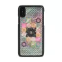 Smartphonehoesje iKins voor iPhone XS / XS S — Flower Garden-design, zwart