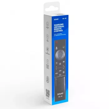 SAVIO RC-25 infrarood tv-afstandsbediening, drukknopbediening, zwart, bereik tot 10 m, voor 1 apparaat, gebruikt 2x AAA