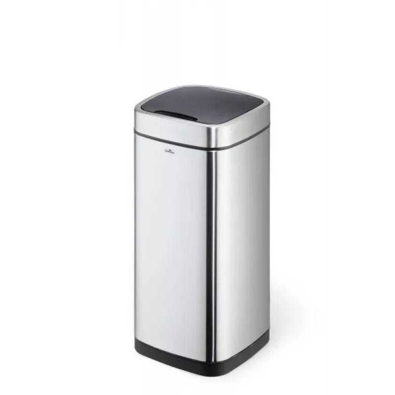 Rechthoekige afvalbak Durable NO TOUCH 35L RVS zwart zilver