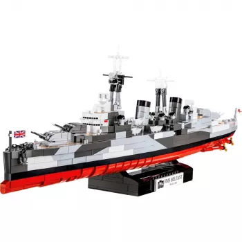 Constructiespeelgoed Cobi HMS Belfast model op schaal 1:300 COBI-4844, tentoonstellingsbouw van de historische lichte kruiser van de Royal Navy