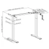 Handmatig in hoogte verstelbaar bureau MACLEAN MC-790NG — max. belasting 60 kg, max. hoogte 120 cm