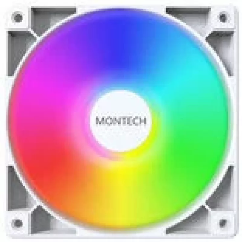 Koelventilator Montech GF120 PWM ARGB 120 mm wit, PWM-regeling, ARGB-verlichting