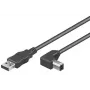 Microconnect USBAB3abgewinkelt USB-kabel USB 2.0 3 m USB A USB B zwart