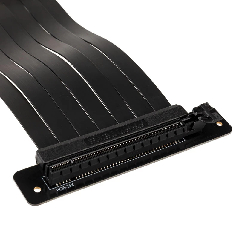 PHANTEKS PCIe x16 riser ribbon-kabel, 90 graden, 22 cm – zwart