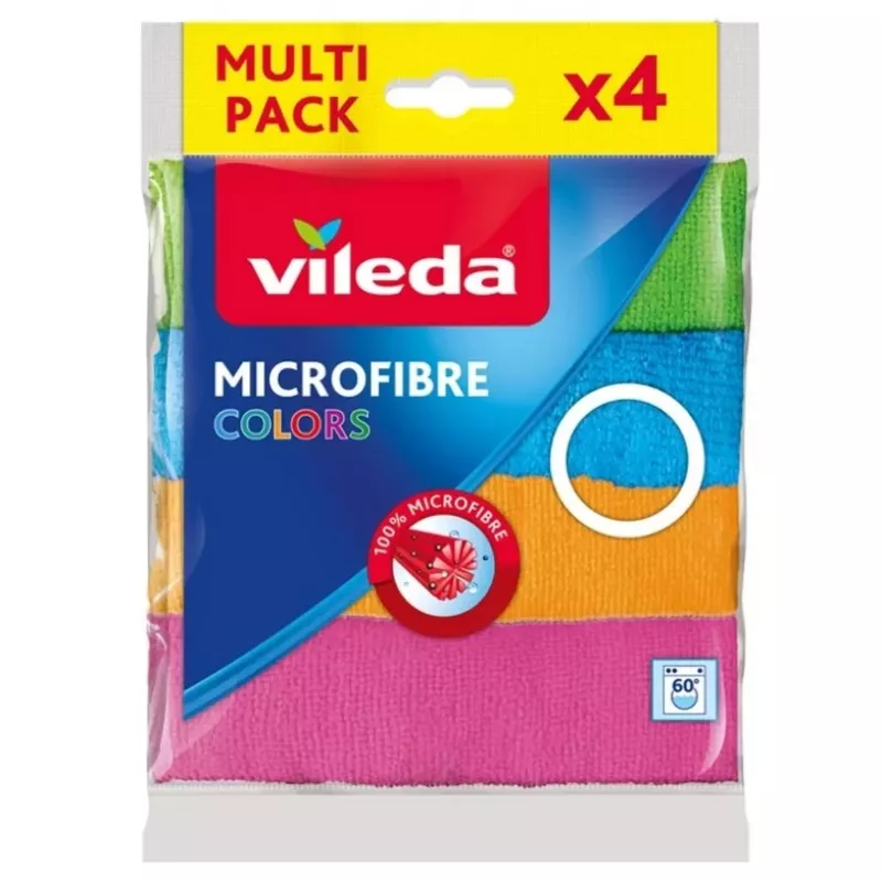 Vileda Microfibre Colors schoonmaakdoeken, meerkleurig, 4 stuks