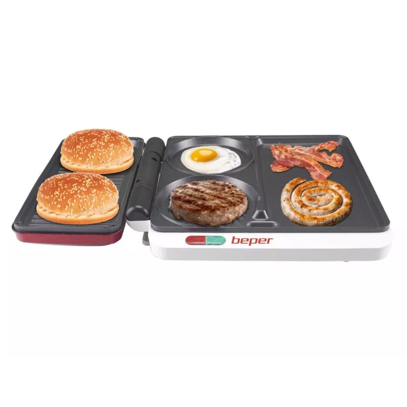 Beper P101CUD500 Party Line elektrische grill met 4 bakplaten