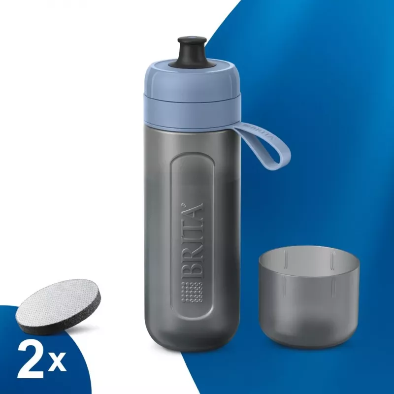 BRITA Active waterfilterfles 600 ml pastelblauw met filters