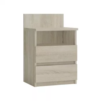 Nachtkastje top e shop M1 SONOMA MAT, eiken afwerking, 2 laden, 400×320×590 mm