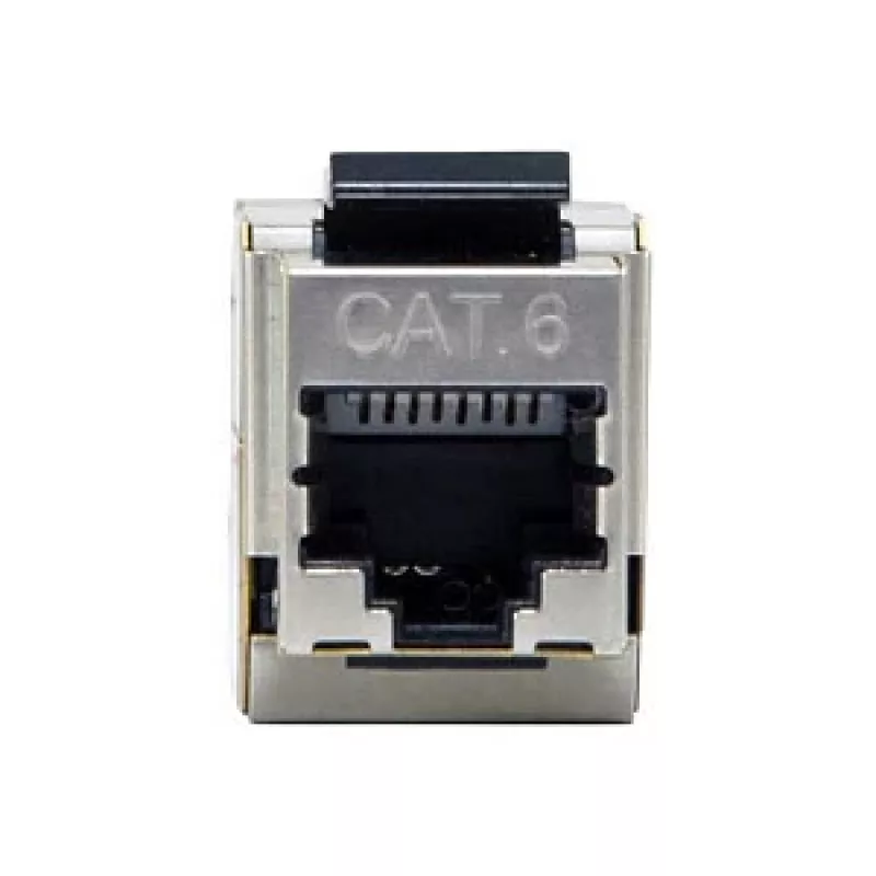 Afgeschermde Cat6 keystone inline-koppelaar 8-delige set, EQUIP — plat model, RJ-45, 17×35,5×24,4 mm, zilver