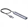 USB-hub Unitek H1208CGY01 — 4-poorts USB 3.0 (5 Gbit/s), achterwaarts compatibel met USB 2.0, aluminium