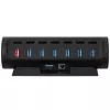 Streamplify HUB CTRL 7, 7x USB 3.0 Type-A, RGB, 12V, EU-stroomkabel – zwart