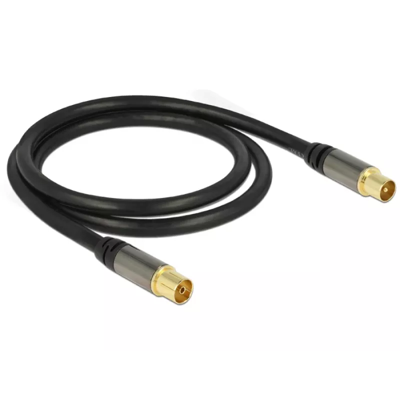 Coaxkabel RG-6/U DeLOCK 88922 1 m IEC Zwart