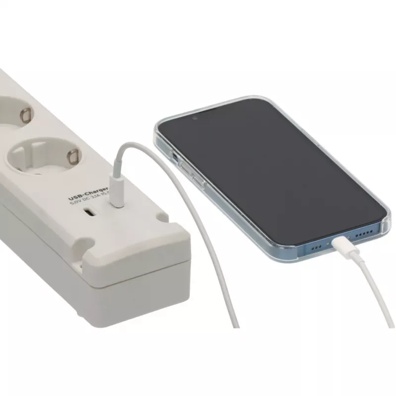 Brennenstuhl Bremounta stekkerdoos, 5 contacten + 2x USB-C, 3 m, wit