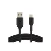 Gevlochten USB-C naar USB-A kabel 3m zwart