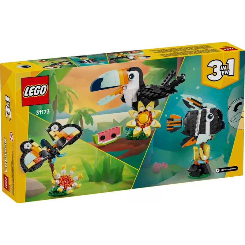 Bouwspeelgoed LEGO Creator 3-in-1 wilde dieren tropische toekan set 31173