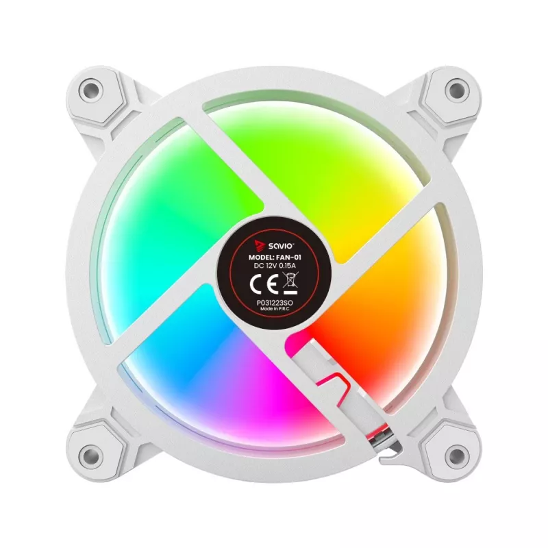 SAVIO FAN-01 WHITE 4-pack 120mm ARGB-ventilatoren inclusief controller en afstandsbediening